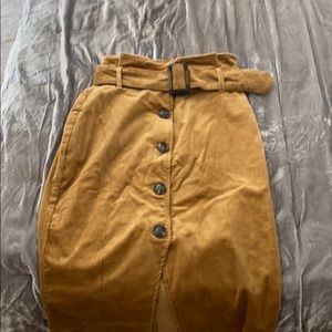 Button down corduroy skirt